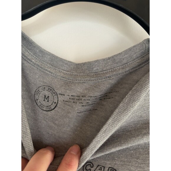 Out Of Print Gray T-shirt Medium Blue On the Road JACK KEROUAC Banned Books - Picture 2 of 4